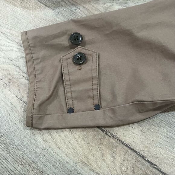 J Crew Wedgewood Trench Coat Mens L Brown Lightweight Button Front Felix Patch - Picture 6 of 13